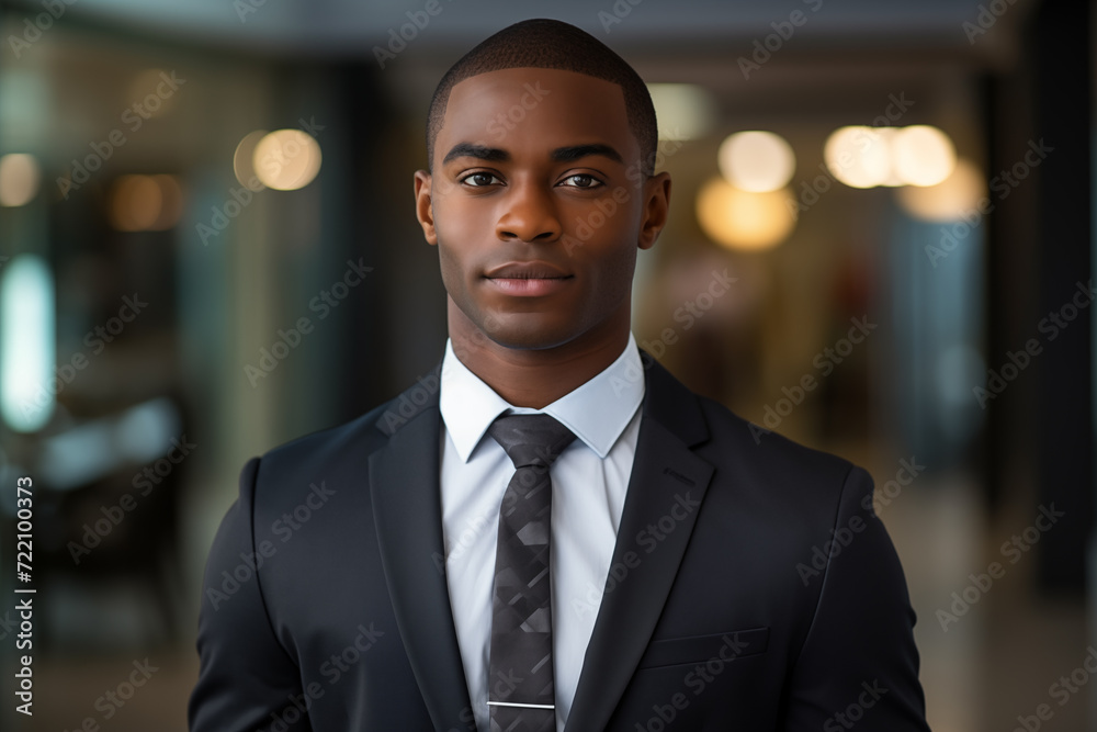 Young African American man in business uniform Young African American man in business uniform