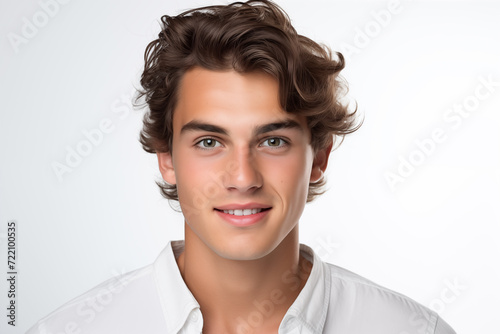 Young man over isolated white background