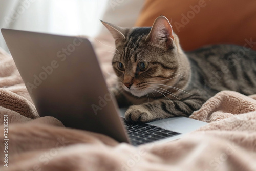 cat with laptop