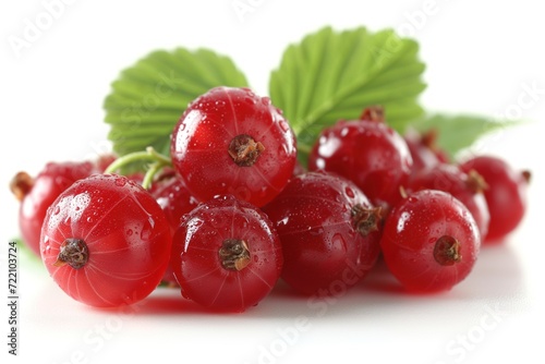 red currant berries close-up on a white background