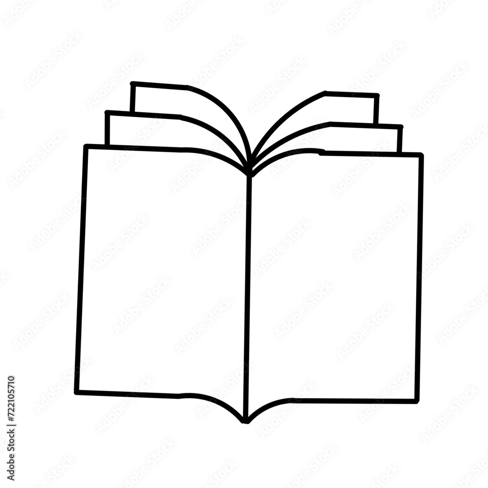 Book icon set in thin line style Book icon set in thin line style