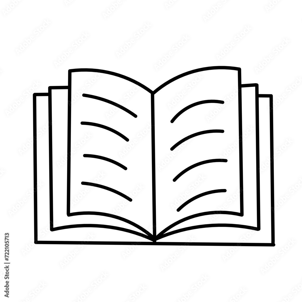 Book icon set in thin line style Book icon set in thin line style
