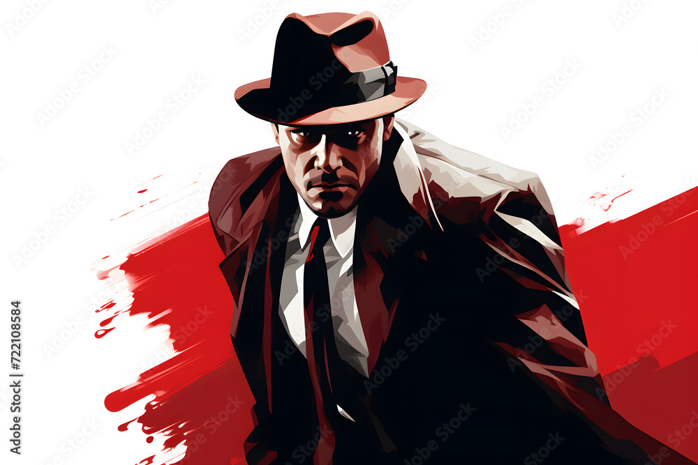 Mafia Gangster, mafia boss, illustration of a mafia man, gangster ...