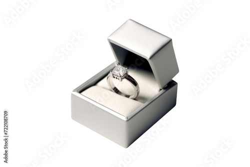 Beautiful ring box isolated on transparent background for  wedding luxury style. © Areerat