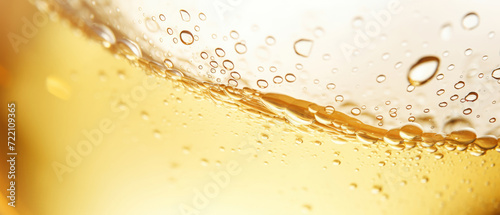 Close-Up of Sparkling White Wine in Glass