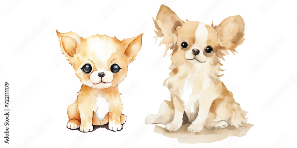 watercolor of cute dog vector illustration