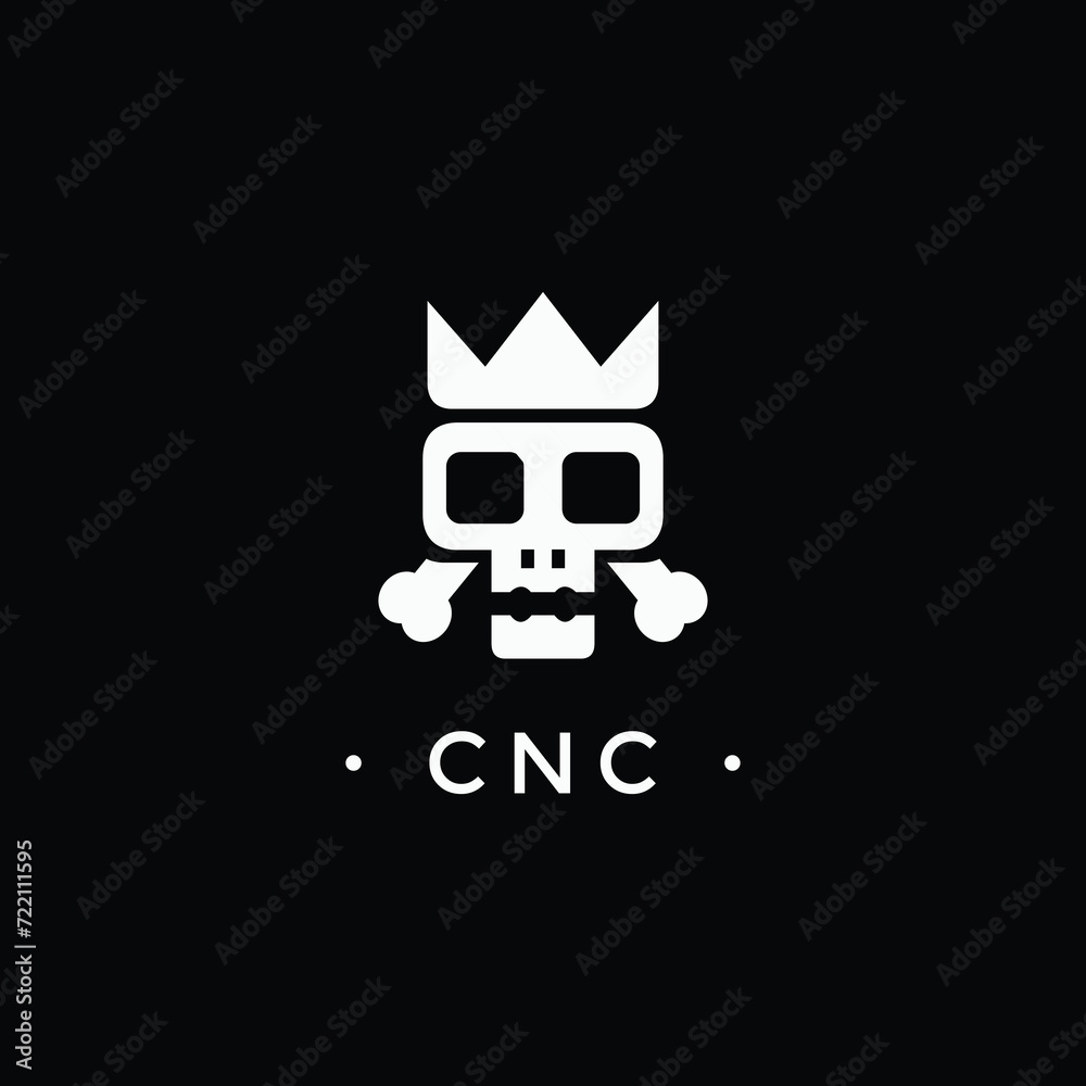 skull head evil character logo design graphic vector