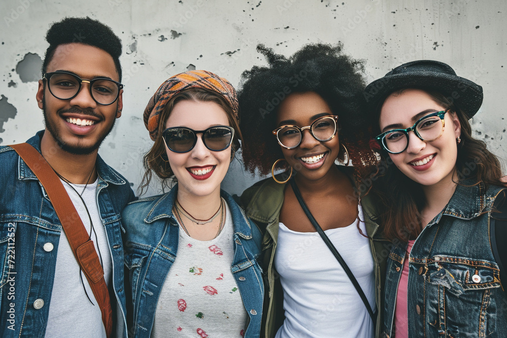 diverse group of people wearing stylish eyeglasses after completing a successful vision test, promoting the positive impact of clear vision on personal style, minimalistic photo diverse group of people wearing stylish eyeglasses after completing a successful vision test, promoting the positive impact of clear vision on personal style, minimalistic photo
