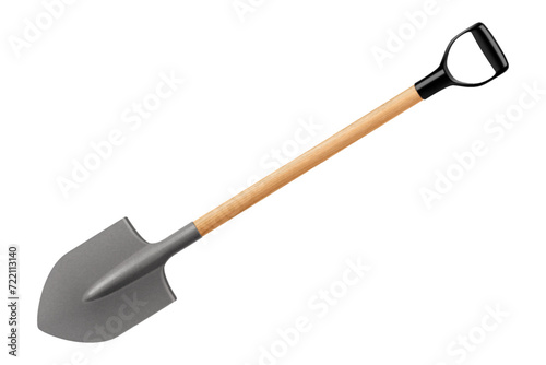 Garden Shovel isolated on white background. Spade as Metal Tool for Soil Cultivation or Fire shovel. Realistic 3d Vector Illustration