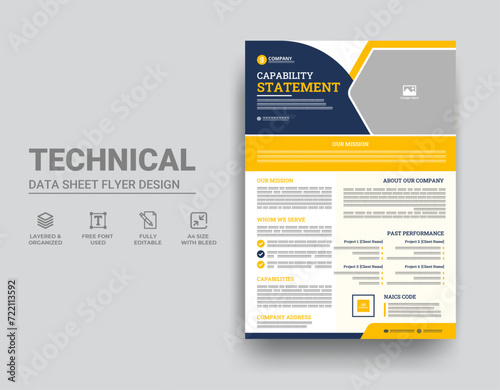 Technical Data Sheet Template Design photo