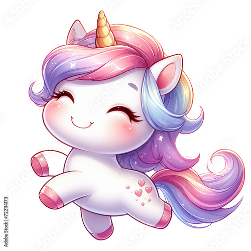 cute unicorn illustration on transparent background