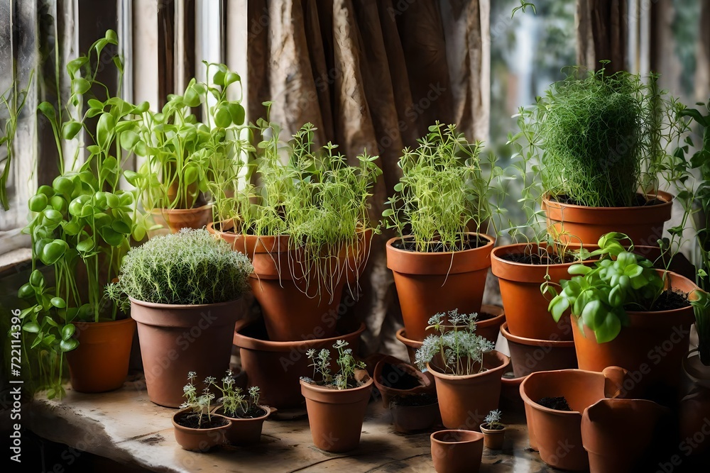 plants in pots