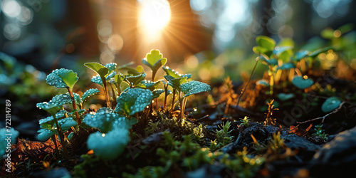 Dawn Light on Young Seedlings photo