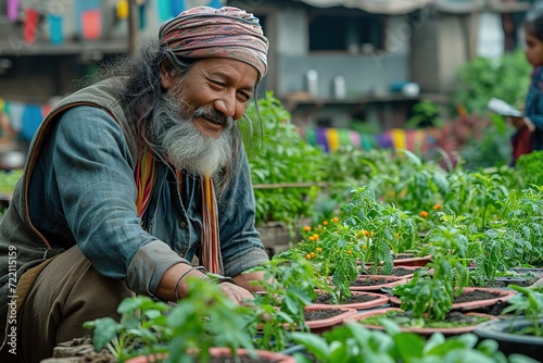 Indian rooftop gardening mentor guiding individuals in starting their rooftop gardens