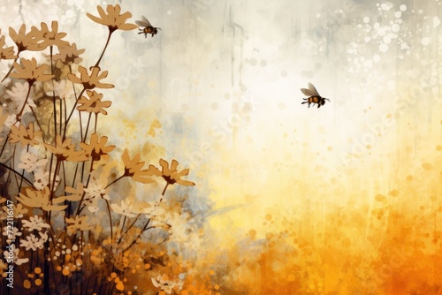 honey abstract floral background with natural grunge textures