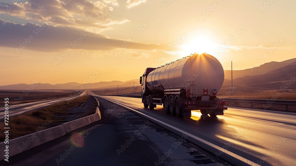 Obraz premium cars transport fuel on the highway