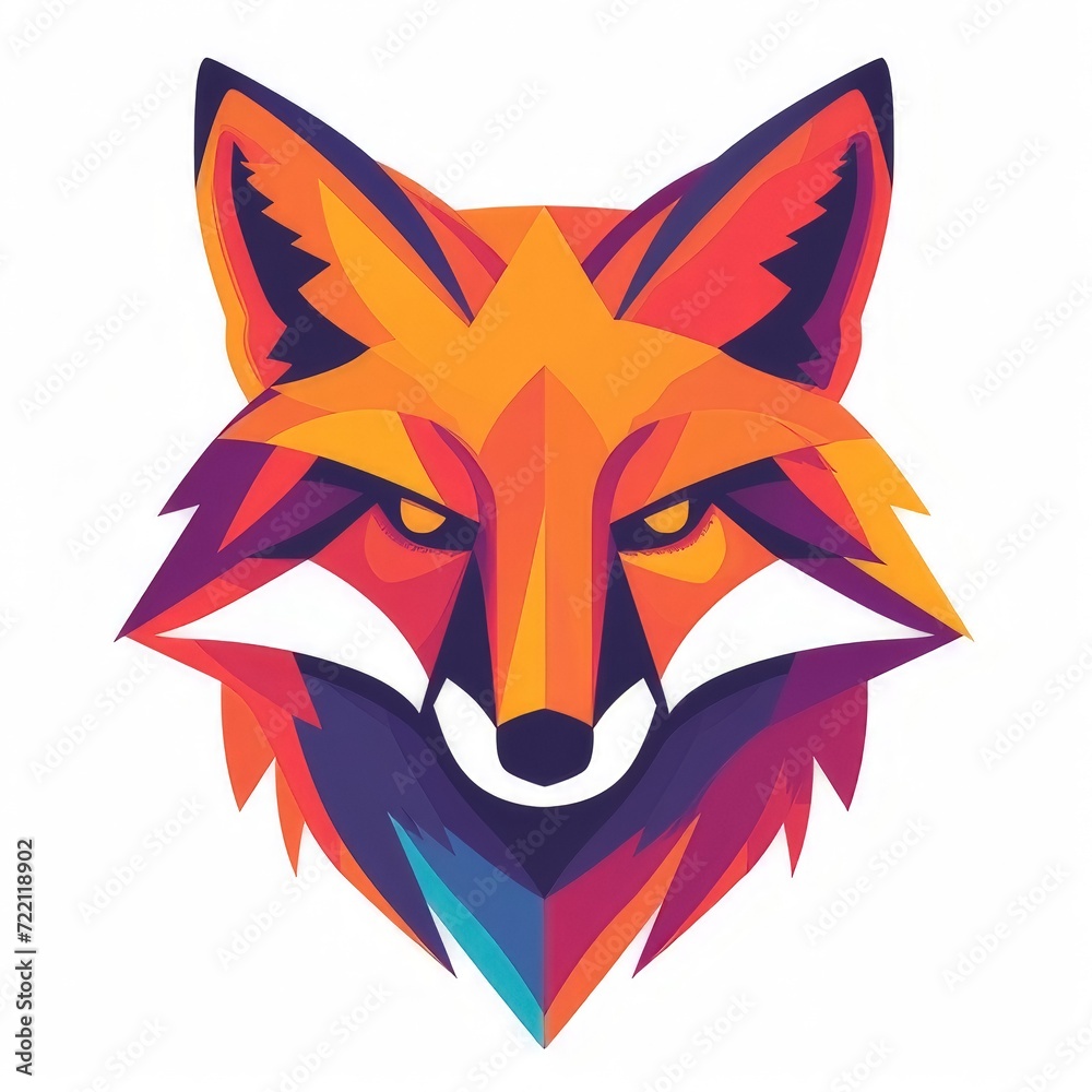 Fototapeta premium The logo embodies a minimalist and vectorized representation of a wild fox's head 