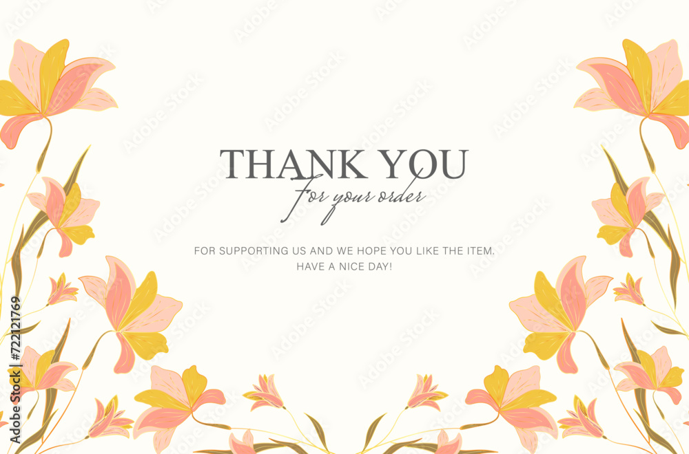thankyou card template floral design. vector illustration thankyou card template floral design. vector illustration