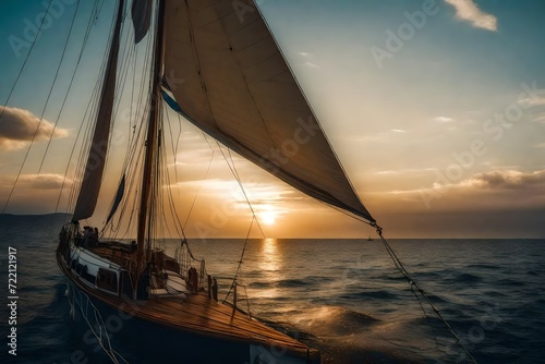 sailing in the sunset