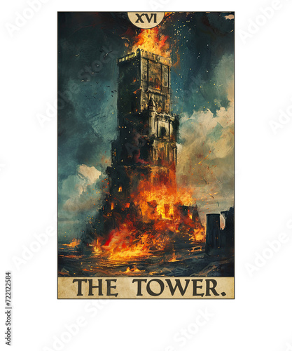 Vintage Tarot Card The Tower