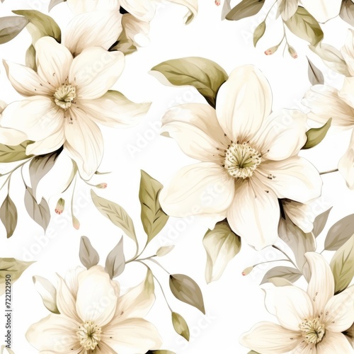 Ivory several pattern flower, sketch, illust, abstract watercolor, flat design