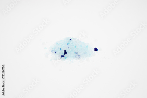 crystals silica gel filler powder on a white background
