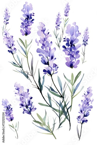 Lavender several pattern flower  sketch  illust  abstract watercolor