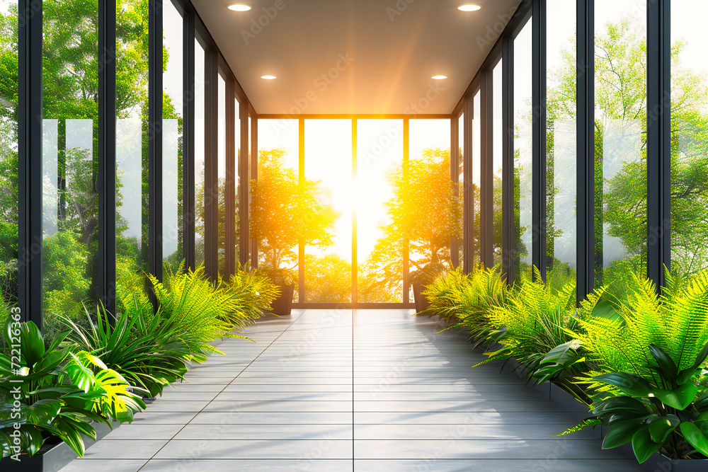 Modern Green Garden Landscape in a Park, Merging Nature with Contemporary Design in a Sunny Outdoor Setting Modern Green Garden Landscape in a Park, Merging Nature with Contemporary Design in a Sunny Outdoor Setting