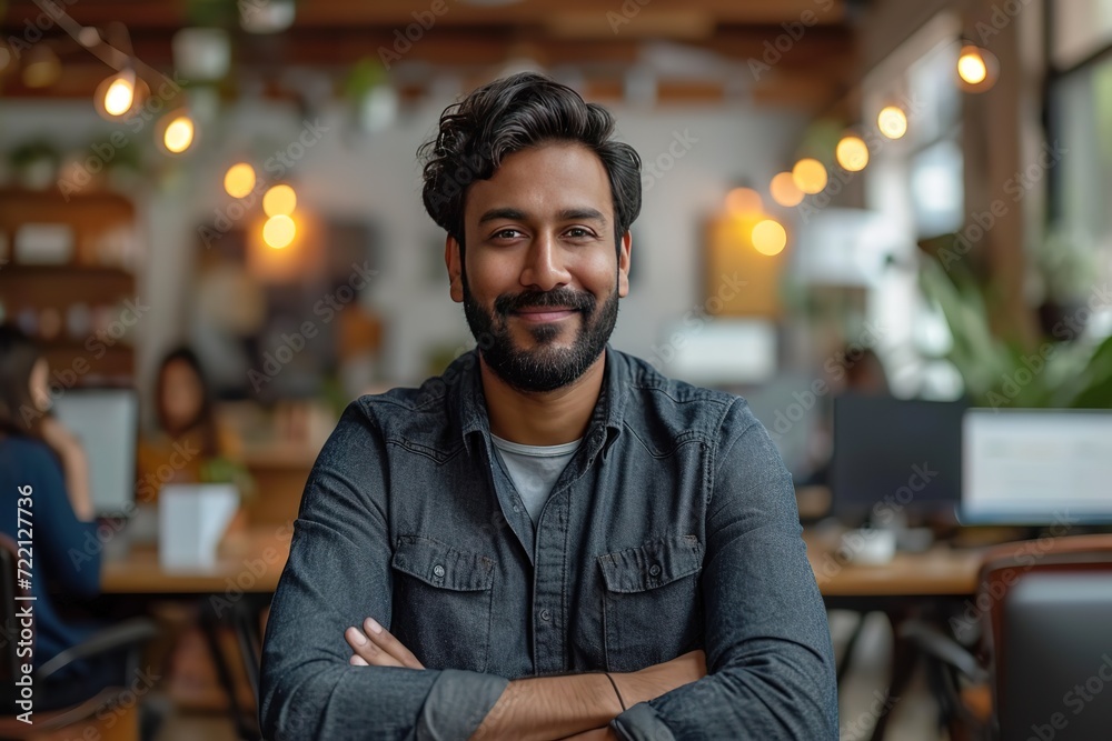 Indian tech startup founder pitching an innovative idea to potential investors. Indian tech startup founder pitching an innovative idea to potential investors.