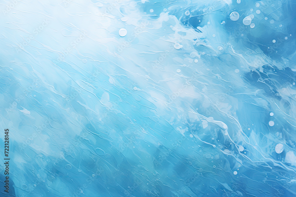 Obraz premium abstract background of blue and white acrylic paint in water with waves