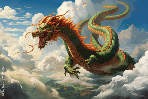 dragon in the clouds as a symbol of chinese new year © Kitta