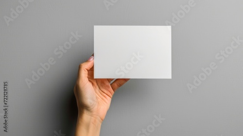 hand holding blank paper