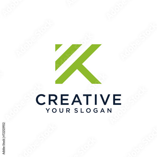 letter k logo design with growing
