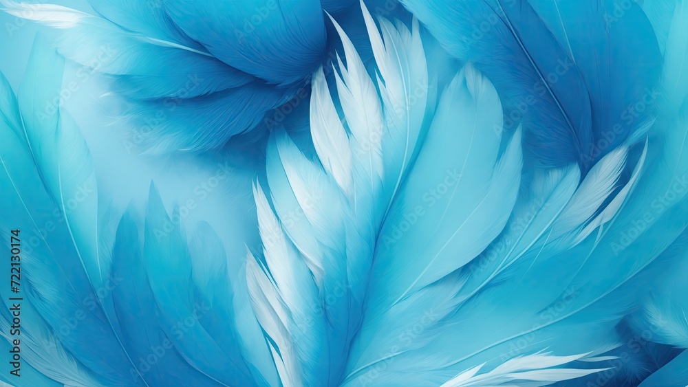 Stylish Cyan and Blue Soft Feathers Background Stylish Cyan and Blue Soft Feathers Background