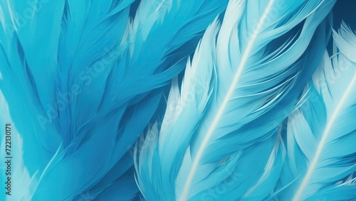 Stylish Cyan and Blue Soft Feathers Background