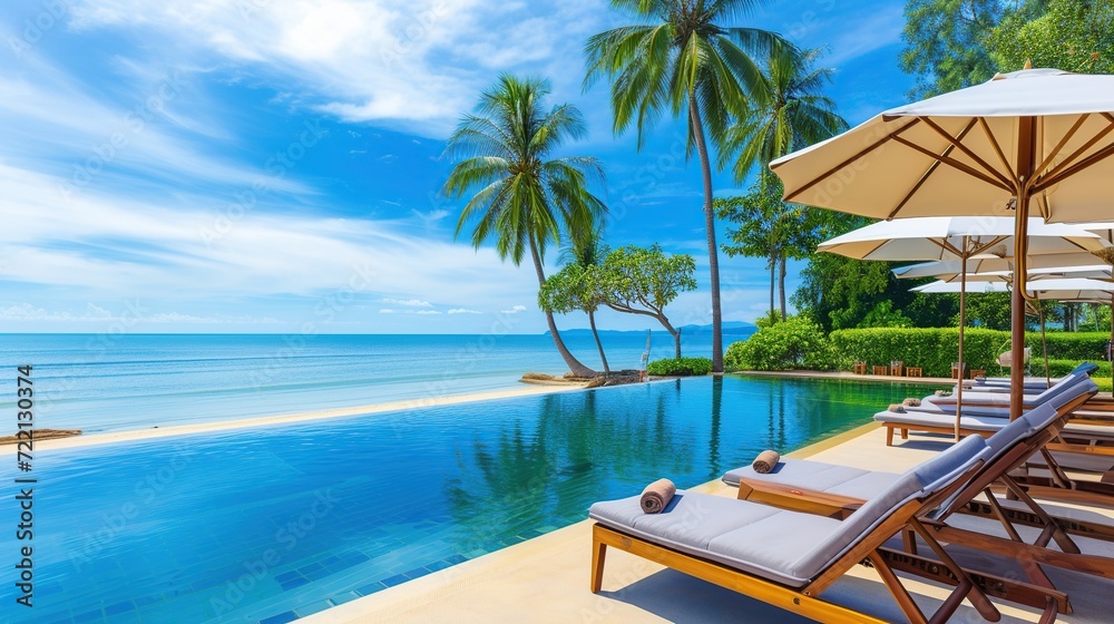 swimming pool on the beach with beautiful views