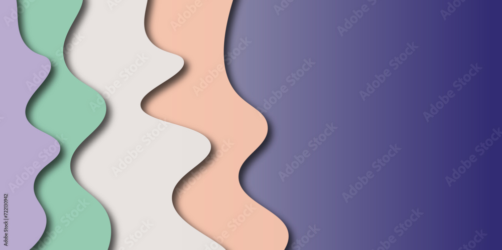 Abstract paper cut shape background with pastel colors. Multi layers color 3D papercut layers of paper cut vector art background texture. Topography effect. Suit for flyers, posters, prints, cards...