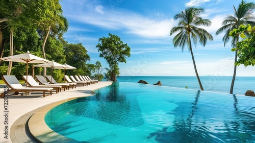 swimming pool on the beach with beautiful views