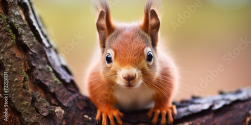 Close-up of a Eurasian red squirrel  Sciurus vulgaris 