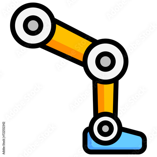 Exoskeleton lineal multi color icon. relate to robotic engineering and technology theme. use for UI or UX kit, web and app development.