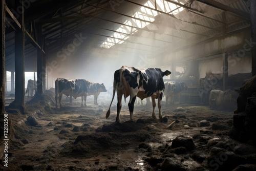 Cows on background of abandoned farm © Александр Ткачук