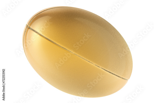 Golden rugby ball, 3D rendering isolated on transparent background photo