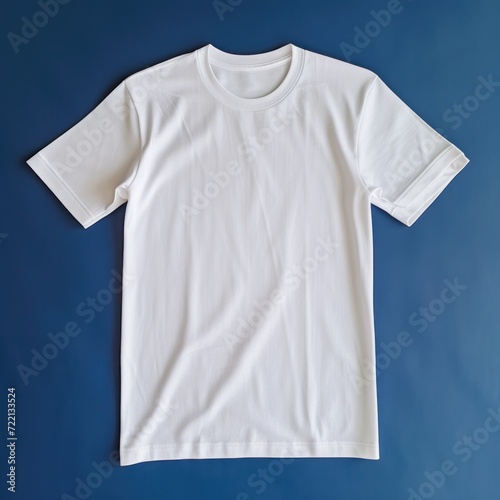 white t shirt isolated on blue