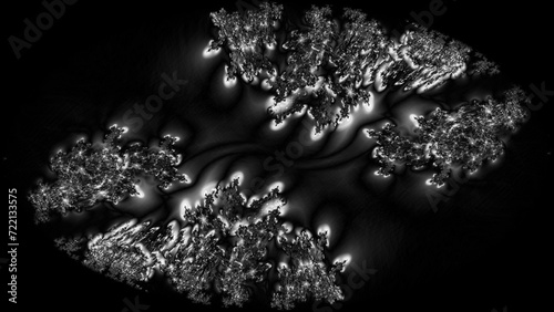 bacteria growth pattern monochrome on black photo
