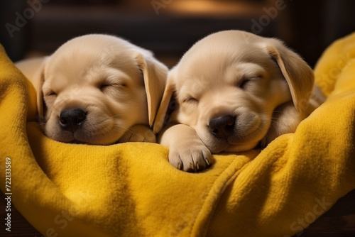 Labrador puppies dog sleeping