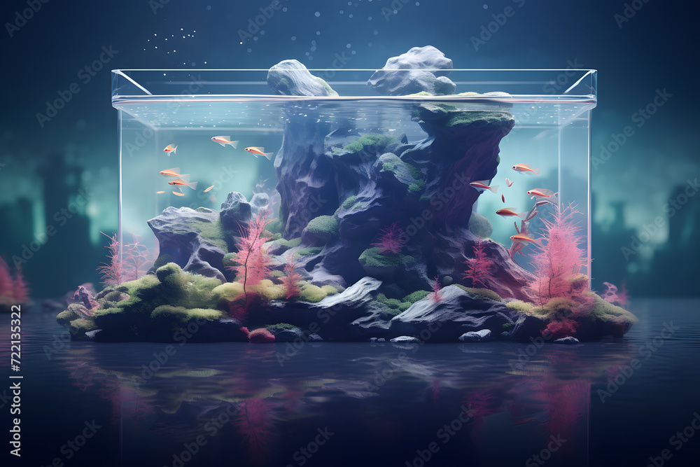 Obraz premium aquascape in an aquarium