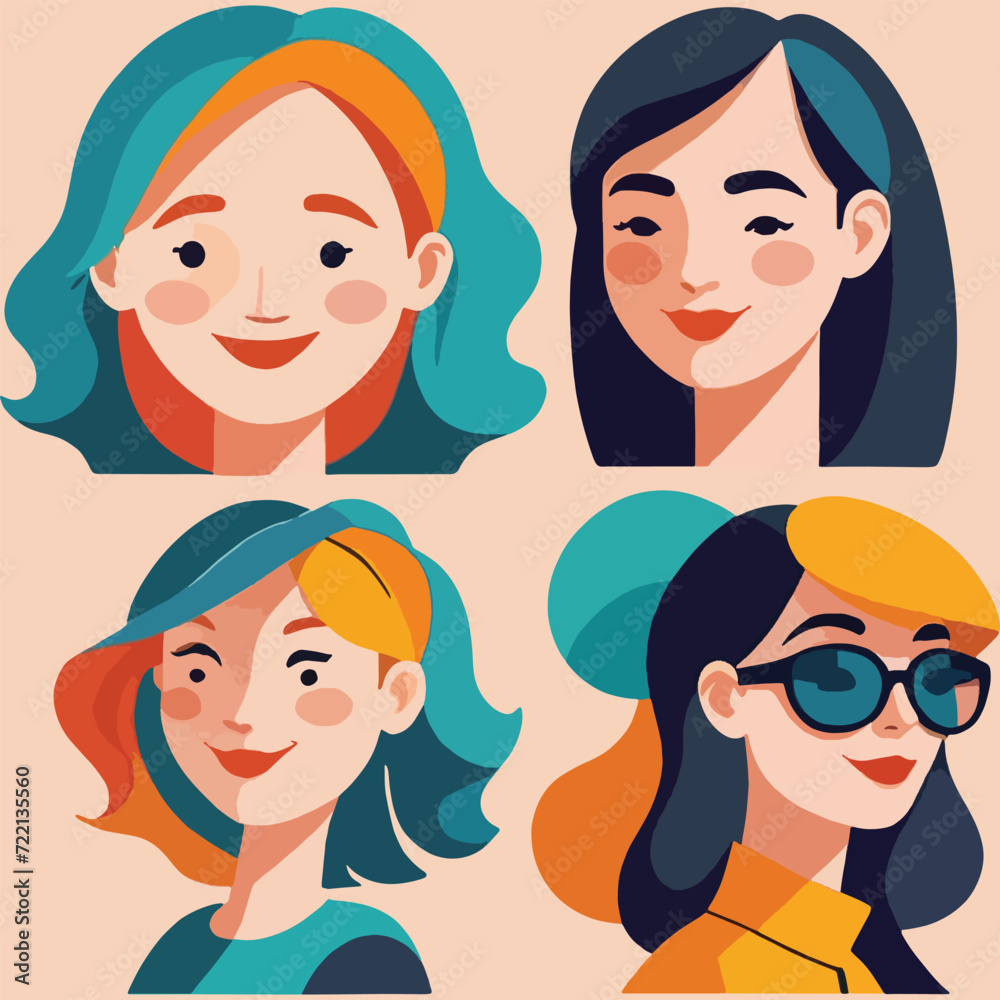 vector of happy woman, international woman day vector of happy woman, international woman day