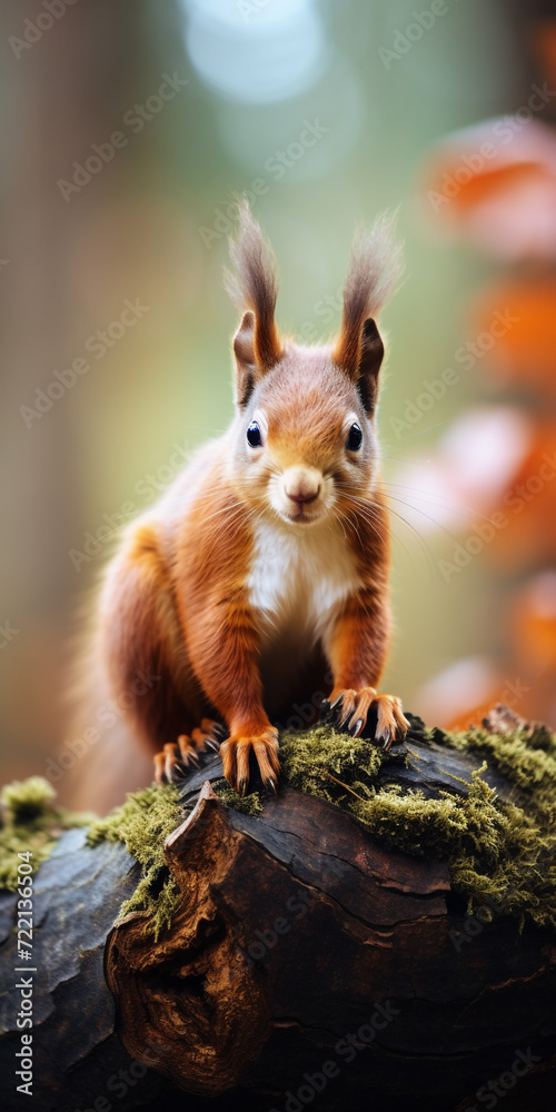 Eurasian red squirrel (Sciurus vulgaris) sitting on a branch Eurasian red squirrel (Sciurus vulgaris) sitting on a branch