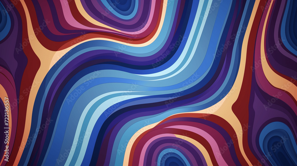 Blue, maroon, & indigo retro groovy background vector presentation design 