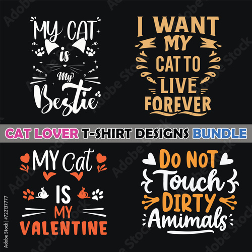 Cat Lovers T-Shirts Bundle , Cat Lovers Shirt ,Best Selling t-Shirts design (ID: 722137777)